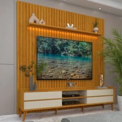 Painel até 85″ Nobre 230 Naturale  + Rack Magnífico Naturale/Off White – GELIUS