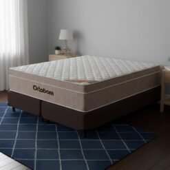 Colchão Queen Airtech Springpocket 25 cm D26 Molas Ensacadas + Base Simples Corino Marrom – ORTOBOM + ALTO NÍVEL