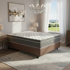 Colchão Casal Essential Pocket 30 cm D26 Molas Ensacadas + Base Simples Corino Marrom – INOVAFLEX + BIOSTAR