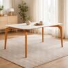 Mesa Capri 160 (C/Vidro) Cinamomo/Off White - MÓVEIS VALVERDE