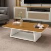 Mesa de Centro Holambra Off White/Cedro - EDN MÓVEIS