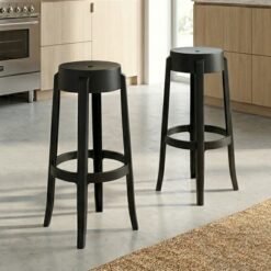 Kit 2 Banquetas Shine Plus Preto UZ8007-11 - KAPPESBERG