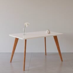 Mesa Acerola 130 (C/Vidro) Madeira/Off White - CIMOL