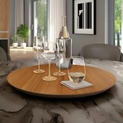 Prato Giratório 45 cm Amadeirado – DELINE DECOR