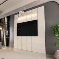 Painel até 75" Lumi 1,88 m Off White - EDN MÓVEIS