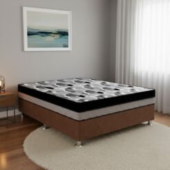 Colchão Casal ISO Dupla Face 20 cm D28/D33 + Base Simples Corino Marrom – ORTOBOM + BIOSTAR