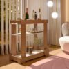 Carrinho Bar Rosé Cinamomo/Off White - ARTELY