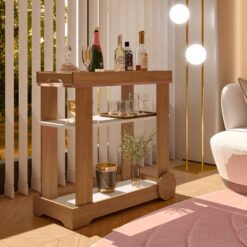Carrinho Bar Rosé Cinamomo/Off White - ARTELY