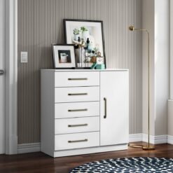 Cômoda 5 Gavetas com Sapateira Milão Branco - ARAMÓVEIS