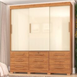 Guarda-Roupa 3 Portas Toronto RP1930 2,00 m Cinamomo/Off White/Cinamomo - FELLICCI
