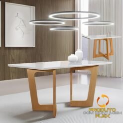 Mesa Dubai 120 (Tampo Londres) Cinamomo/Off White - CEL MOVEIS