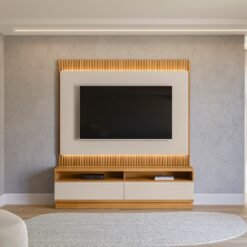 Painel até 70" + Rack  São Paulo Tauari/Off White Fosco - LINEA BRASIL