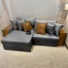 Sofá Cama Retrátil Maiori 2,52 m Linho Grafite 06 - INNOVE ESTOFADOS