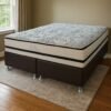 Colchão Queen Blue 32 cm H33 Molas Ensacadas + Base Simples Corino Marrom – PAROPAS + ALTO NÍVEL