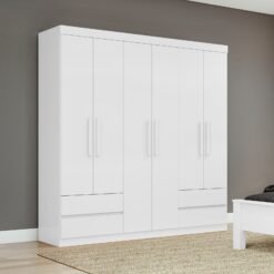 Guarda-Roupa 6 Portas Zeus 1,77 m Branco - LOPAS