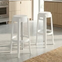 Kit 2 Banquetas Shine Plus Branco UZ8007-10 - KAPPESBERG