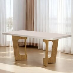 Mesa Liz 160 (Tampo 40 mm) Cinamomo/Off White - VALDEMÓVEIS