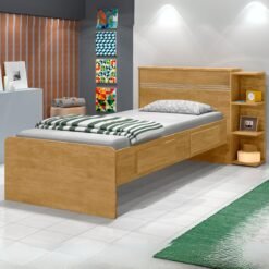 Cama Solteiro Baú Jade Nature - J&A MÓVEIS