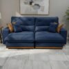 Sofá Retrátil e Reclinável Aquiles/Gran Bello 2,50 m Veludo Azul 104 - ZARAT ESTOFADOS
