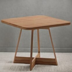 Mesa Átria 1593 Quadrada 90 Rosê Cobre/Nogal Freijó - CARRARO MÓVEIS