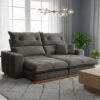 Sofá Retrátil e Reclinável Gran Bello Light 2,30 m Veludo Cinza - QUINE ESTOFADOS