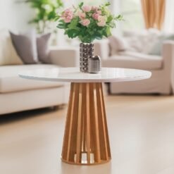 Mesa Redonda Berlim 100 Cinamomo/Off White – CEL MÓVEIS