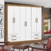 Guarda-Roupa 6 Portas Hércules (Sem espelho) 1,77 m Cinamomo/Branco – CARIOCA MÓVEIS