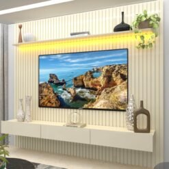 Home até 85" Nobre Ripado 230(Com Nicho) Off White - GELIUS