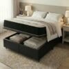 Colchão Queen Premium D45 + Base Box Baú Corino Preto – ECOTEC + ALTO NÍVEL CAMAS E COLCHÕES
