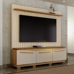Home Theater até 75" Montreal Off White/Cinamomo - VALDEMÓVEIS