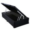 Base Box Solteiro Baú Corino Preto - BIOSTAR