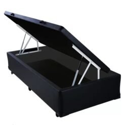 Base Box Solteiro Baú Corino Preto - BIOSTAR