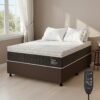 Colchão Casal Massageador Titan/Thor 34 cm D28 Molas Ensacadas + Base Box Simples Corino Marrom – VIERO + ALTO NÍVEL