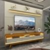 Painel até 85″ Royal 220 Off White + Rack Requinte 212 Naturale/Off White - GELIUS