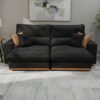 Sofa Retratil e Reclinavel Aquiles/Gran Bello 2,50 m Veludo Preto 111 - ZARAT ESTOFADOS