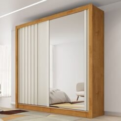 Guarda-Roupa 2 Portas Lugano 1,80 m Peroba/Off White - MÓVEIS EUROPA