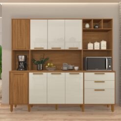 Kit Cozinha Porto 2,19 m Freijó/Off White – INDÉKES