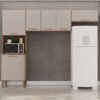 Cozinha 3 Peças (S/Balcão) New Valência Cinamomo/Off White - SALLÊTO