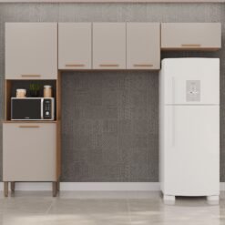 Cozinha 3 Peças (S/Balcão) New Valência Cinamomo/Off White - SALLÊTO