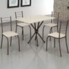 Mesa 4 Cadeiras Rio 100x60 Marrom/Off White – TEIXEIRA