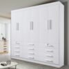 Guarda-Roupa 6 Portas Mônaco 2,40 m Branco - D'DORO MÓVEIS