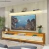 Painel até 85″ Nobre 230 Off White + Rack Requinte 212 Naturale/Off White – GELIUS