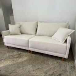 Sofá Living Liverpool 2,10 m Linho Bege - CAPRI ESTOFADOS
