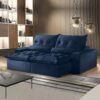 Sofá Retrátil e Reclinável Avalon  2,00 m Veludo Azul - IMPÉRIO ESTOFADOS