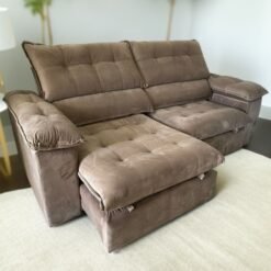 Sofá Retrátil e Reclinável Suíça 2,50 m Capuccino – LEO DECOR