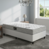 Colchão Solteiro Confort Premium 18 cm D28 + Base Simples Corino Branco – INOVAFLEX + ALTO NÍVEL