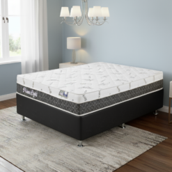 Colchão Casal Prime Light 30 cm D28 Molas Ensacadas + Base Simples Corino Preto – ORTHOPRIME + BIOSTAR
