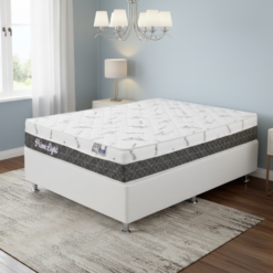 Colchão Casal Prime Light 30 cm D28 Molas Ensacadas + Base Simples Corino Branco – ORTHOPRIME + BIOSTAR